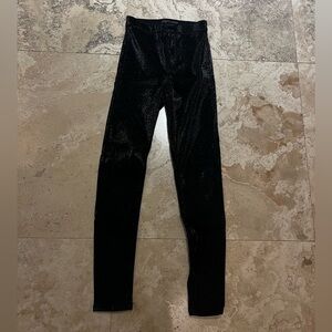 Skinny metallic jeans!!! So comfortable.